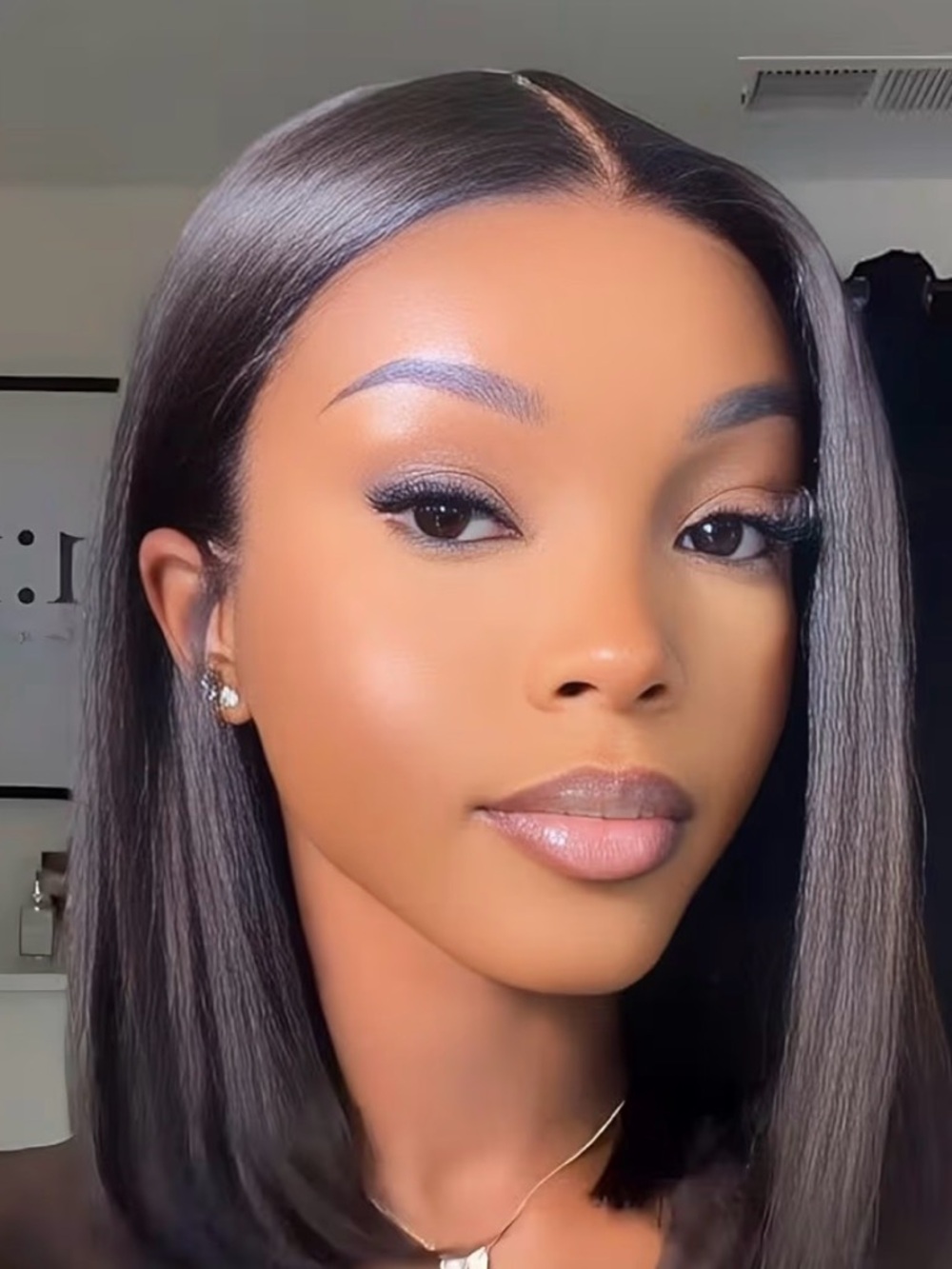 12” Bob Wig Human Hair 13x6 Lace Front Glueless 200% Density Straight Black